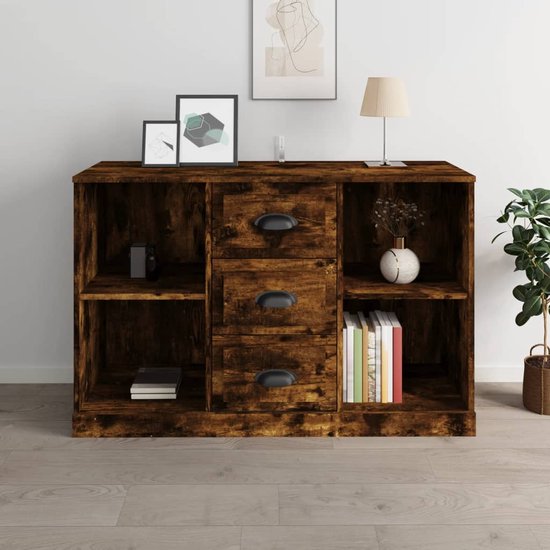 Dressoir Gerookt Eiken 73,5x35x75 cm Engineered Hout, jiangboyue-848406