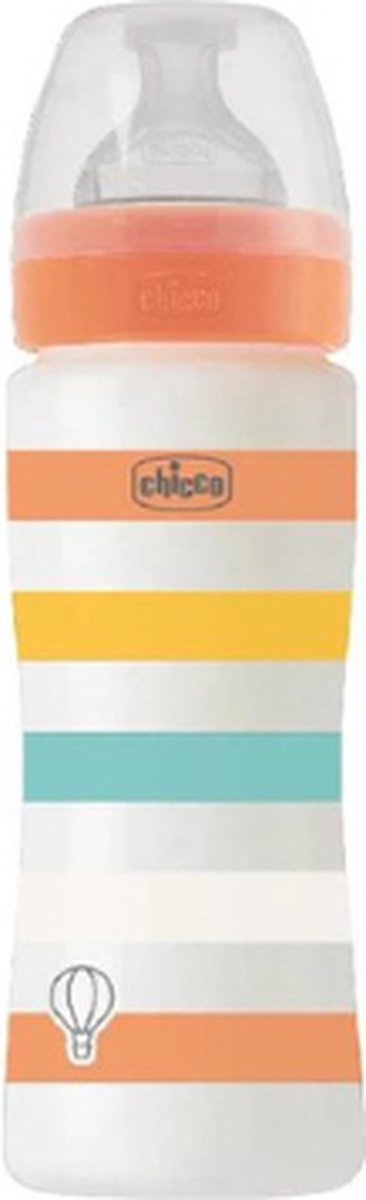 Goedkoopste Chicco zuigfles Siliconen Well Being 330ml oranje