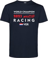 T-shirt Champion du Monde Racing 2023 | Fan de Formule 1 | Max Verstappen / supporter de Red Bull racing | Champion du monde | Marine | taille S