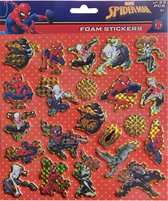 Marvel Spiderman - +/- 22 foam stickers - 3d - goud holografisch - superhelden - knutselen - sinterklaas - schoenkado - cadeau
