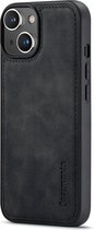 Bookcase hoesje iPhone 15 - CaseMe - Zwart uni - Simili cuir