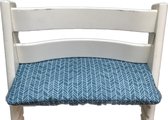 Geplastificeerd zitussen voor de Tripp Trapp kinderstoel van Stokke - grafisch blauw - eenvoudig schoon te vegen - comfortabel - duurzaam