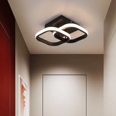LuxiLamps - Moderne Plafondlamp - Vierkant LED - Kroonluchter - Gangpad Lamp - Verlichting - 29 cm - Zwart - Plafonniére - 20W