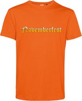 T-shirt Novemberfest bier | Oktoberfest dames heren | Lederhosen man | Foute party | Oranje | maat 4XL