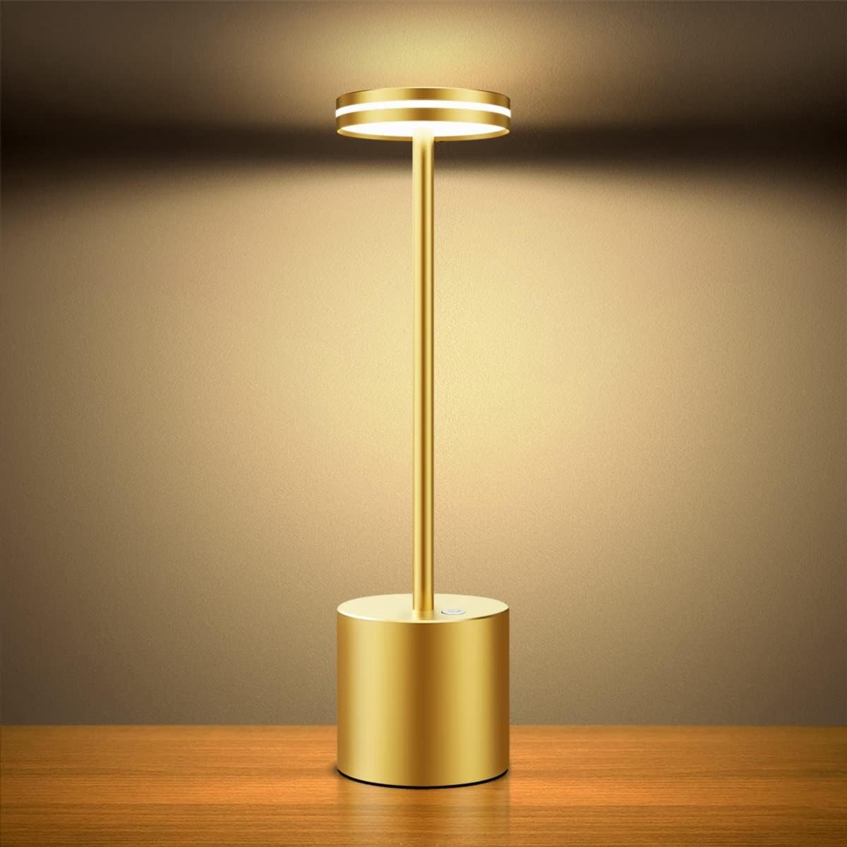 DreamGoods Oplaadbare Tafellamp - 3600mAh - 3 Kleuren Licht - Draadloos & Oplaadbaar - Dimbaar - Op Batterijen - Accu - Touch - Decoratie voor Binnen & Buiten - Woonkamer, Slaapkamer & Tuinverlichting - Industrieel – Zwart