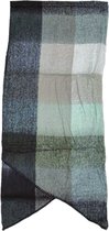 Warme Sjaal - Dikke Kwaliteit - Olijfgroen/Zwart - 220 x 50 cm (23-13#)