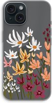 Case Company® - Hoesje geschikt voor iPhone 15 hoesje - Painted wildflowers - Soft Cover Telefoonhoesje - Bescherming aan alle Kanten en Schermrand