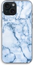 Case Company® - Hoesje geschikt voor iPhone 15 hoesje - Blauw marmer - Soft Cover Telefoonhoesje - Bescherming aan alle Kanten en Schermrand