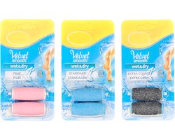 Rollers voor Scholl Multipack (3x2 stuks) - Navulling Eeltverwijderaar - Voetvijl - Navulling Velvet Smooth - Voor Scholl Elektrische Eeltvijl - Standaard, fijn en extra grof