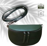 UrbanEase Smaragd - groen - trendy lederen crossbody tas - leren heuptasje voor Dames - crossbody bag - made in Italy - ECHT LEDER - Belt Bag - Fanny Pack - Fashion Accessories - Urban Style - Hands-Free Bag
