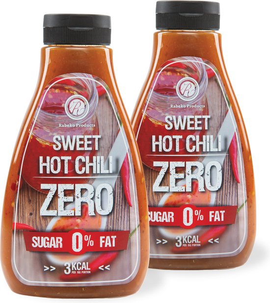 Rabeko Zero Sauce — zoete hete chili, 2 x 425 ml zonder suiker en