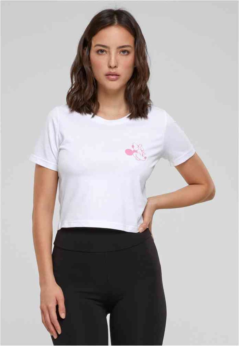 Merchcode Disney Minnie Mouse - Wink Crop top - L - Wit