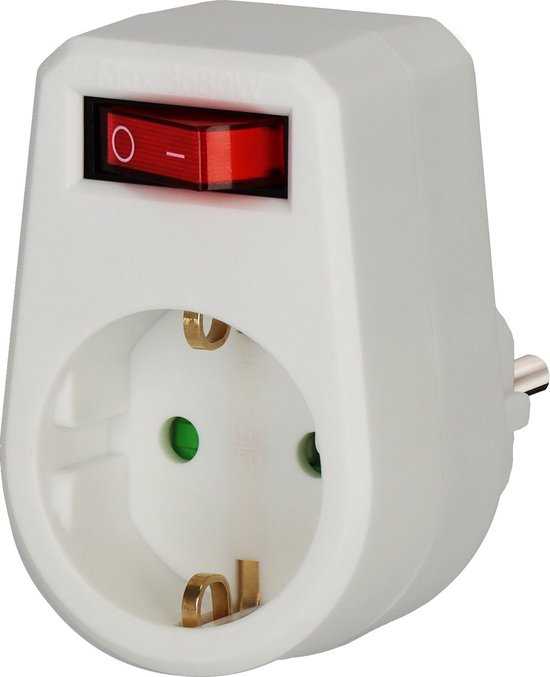 Adapterstekker geaarde 1+ schakelaar