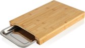 snijplank van hoogwaardig bamboe - bord met lekbak - praktische keukenhulp - keukenaccessoires (01 stuk - met lekbak)
