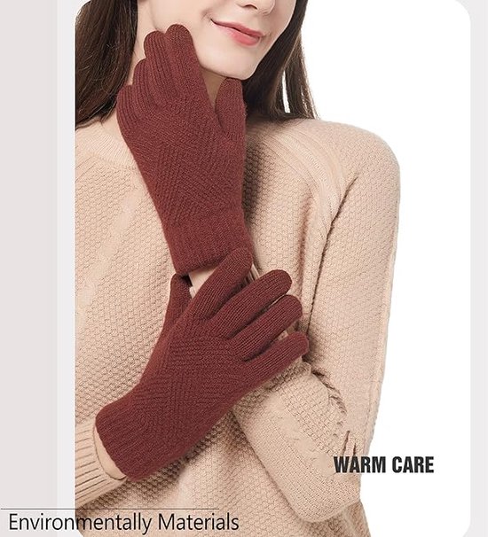 Gants thermiques pour femmes, tricot tressé, écran tactile épais, gants  d'hiver avec doublure thermique chaude, manchette, gants élastiques doux