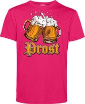 T-shirt Prost | Oktoberfest dames heren | Carnavalskleding heren dames | Foute party | Fuchsia | maat 5XL