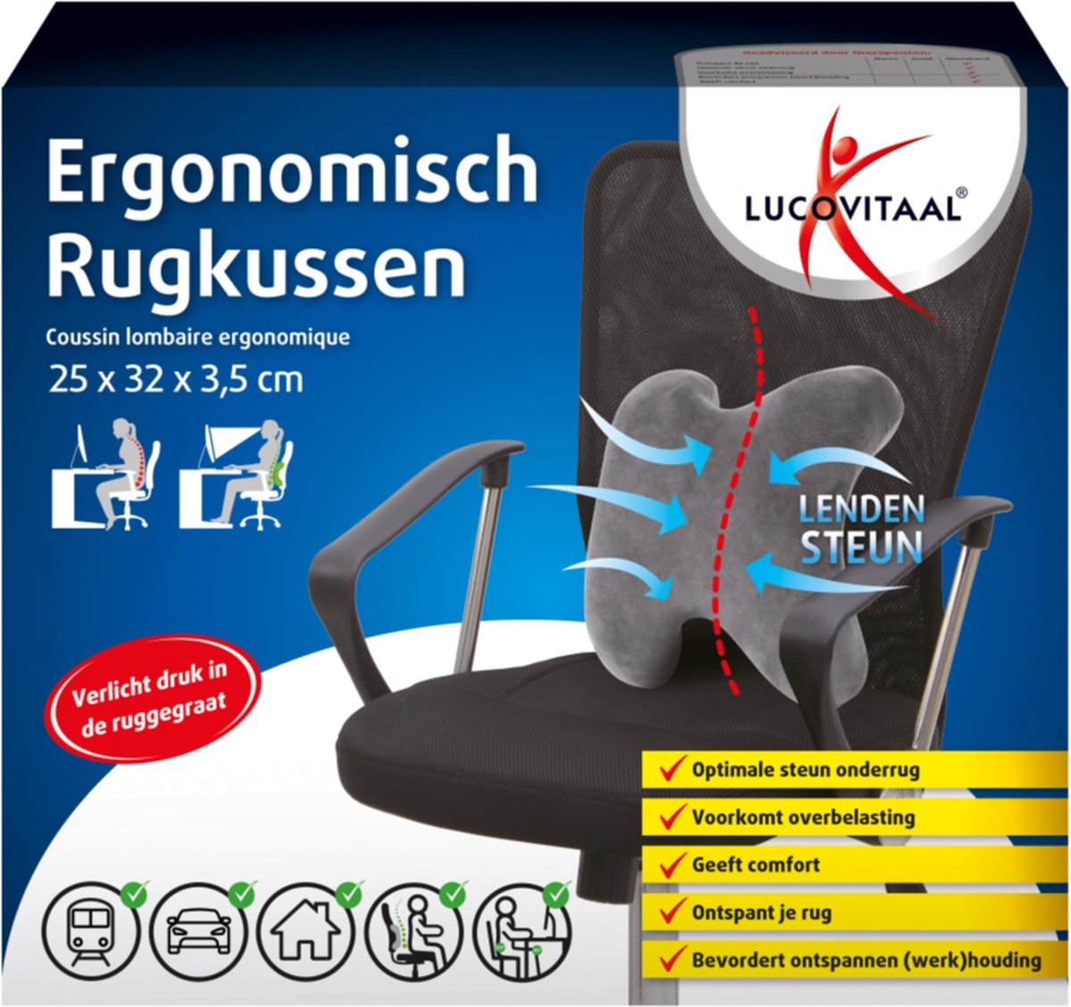 Goedkoopste Lucovitaal Ergonomisch Rugkussen 1ST