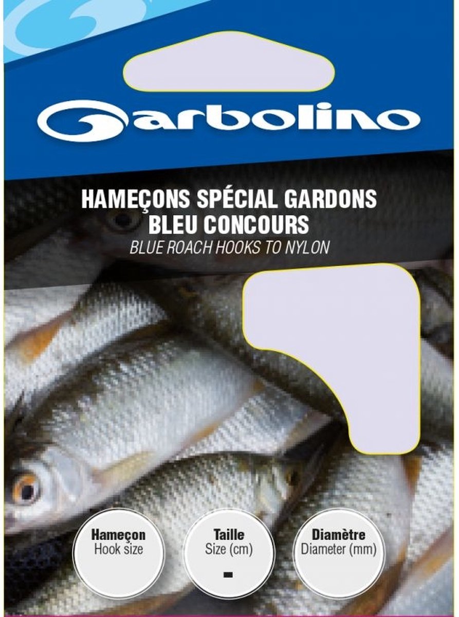 Garbolino Onderlijn Speciaal Voorn Blauw Haak 30cm 10pcs - Maat : Haak 18 - 0.10mm