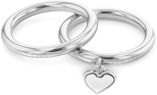 Calvin Klein CJ35000328D Dames Ring - Sieraad - Aanschuifring - Staal - Zilverkleurig - 24 mm breed