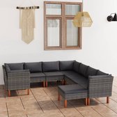 The Living Store Loungeset - Comfort - Tuinmeubelen - Afmeting- 60.5 x 64.5 x 67 cm - Kleur- Grijs - Ken- Weerbestendig