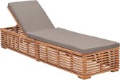 The Living Store Teakhouten Tuinbed - 200 x 60 x 35 cm - Verstelbare Rugleuning