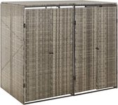 The Living Store Containerberging - Poly Rattan - 140 x 80 x 117 cm - Grijs