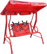 Bol.com The Living Store Schommelstoel Kids - Tuinmeubel - 115 x 75 x 110 cm - Rood aanbieding