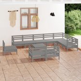 The Living Store Loungeset Palletdesign - 63.5x63.5x62.5 cm - Grijs - Massief grenenhout