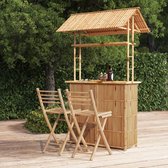 The Living Store Ensemble de bar en Bamboe - Mobilier de jardin tropical - Hauteur 215 cm - Bambou durable