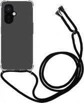 Schokbestendig Transparant Hoesje met Koord Geschikt voor OnePlus Nord CE 3 Lite | Shockproof Back Cover met Ketting | Flexibel TPU | Doorzichtig
