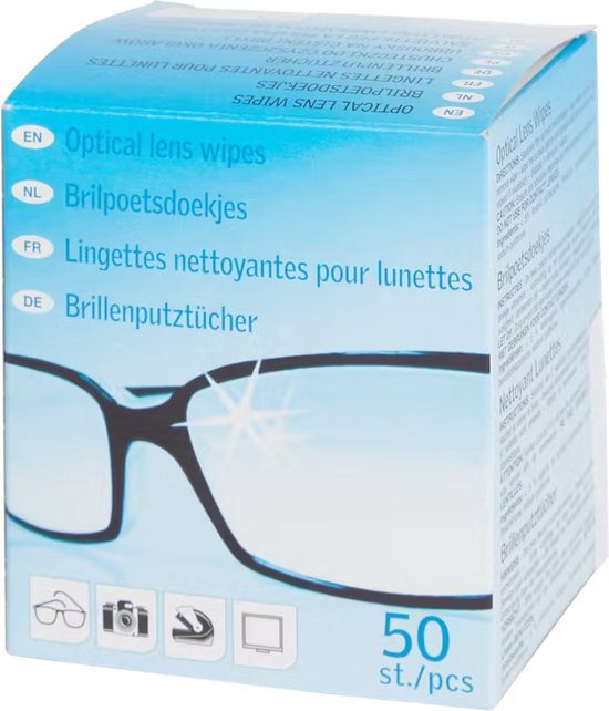 Lingettes pour lunettes | Lingettes nettoyantes pour lunettes | Lunettes de nettoyage | Stripeless - Multifonctionnel - Jetable - 2x50 pièces | © Chasseurs d'action