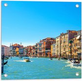 Tuinposter – Wateren van Venetië bij Gekleurde Huisjes - 50x50 cm Foto op Tuinposter (wanddecoratie voor buiten en binnen)