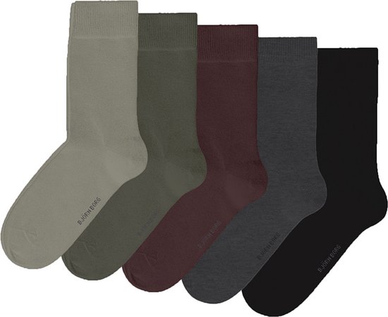 Bjorn Borg - 5-Pack Essential Sokken Multicolour - Heren - Maat 36-40 -