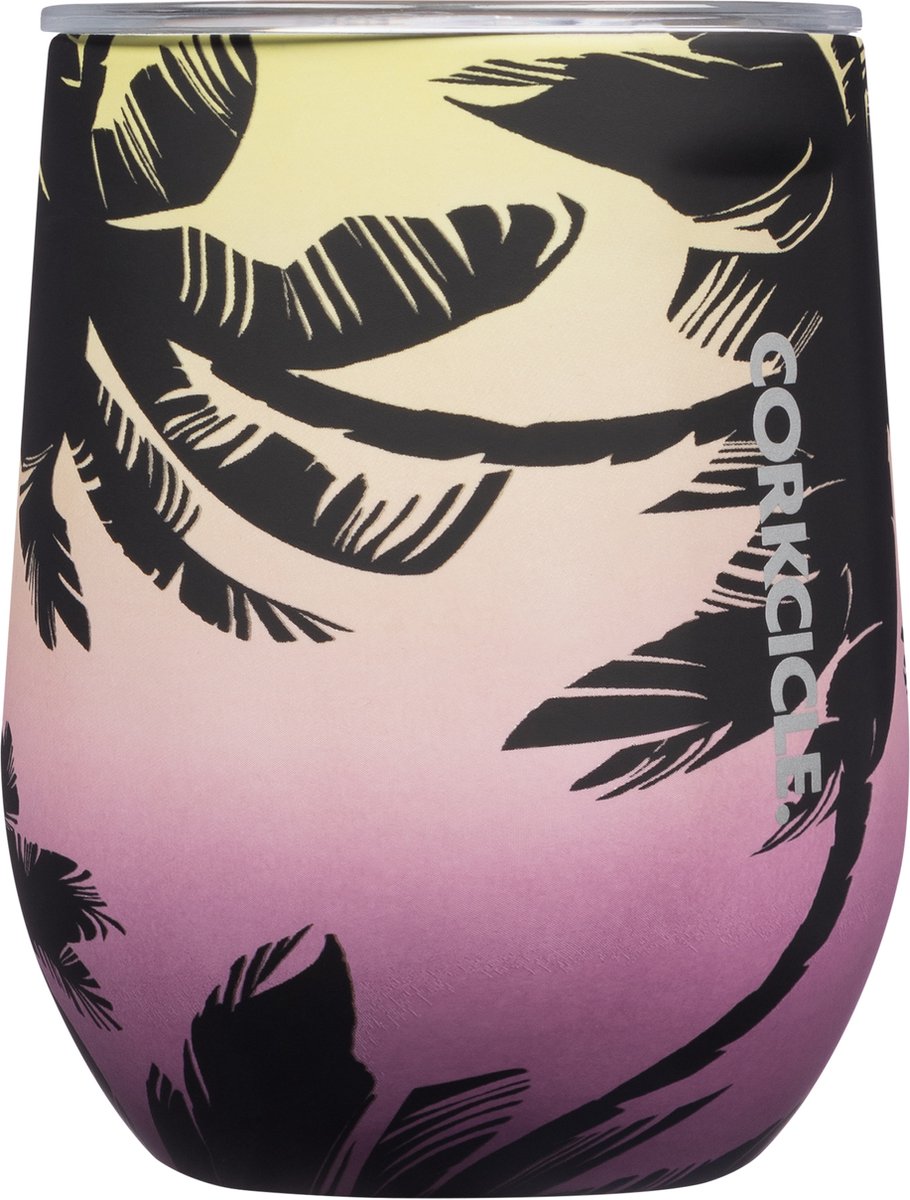 Corkcicle Stemless Cup 355ml-Miami Sunset-Thermosbeker voor Wijn/Koffie 355ml 12oz-3 laags geïsoleerd- thermosfles- drinkglas- reisbeker