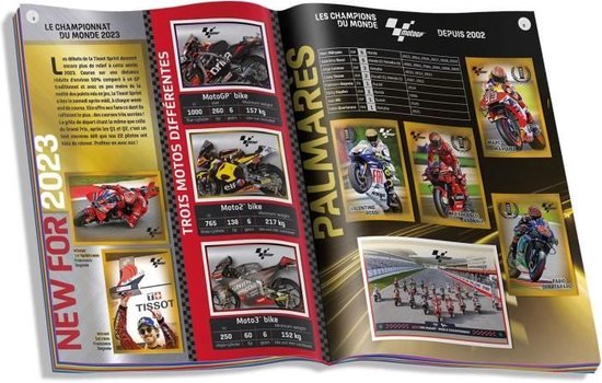 Panini Moto GP – Boîte De 36 Pochettes De Stickers (180 Stickers) – Album 48 Pages – Collection Moto Légendaire