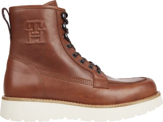 Tommy Hilfiger - Chaussures à lacets pour hommes, bottes à lacets, doublure chaude, marron, taille 42
