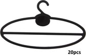 Hanger voor Sjaals - Set Kledinghangers 20 Stuks - 22x10 cm - Zwart