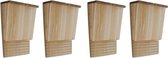 The Living Store Vleermuizenkasten - Set van 4 - Massief hout (22 x 12 x 34 cm)
