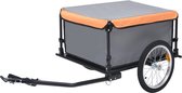 The Living Store Fietskar - Staal - 65 kg Draagvermogen - Waterbestendig - Klittenband bevestiging - Grijs/Oranje