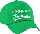 Bellatio Decorations cadeau pet/cap voor volwassenen - Super Trainer - groen - geweldige coach