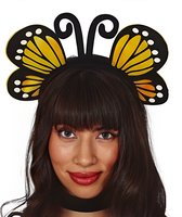 Fiestas Verkleed diadeem vlinder vleugels - geel - meisjes/dames carnaval accessoires