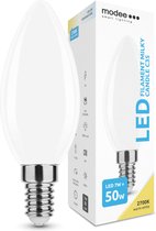 Modee Lighting - LED Filament lamp - E14 C35 7W - 2700K warm wit licht - Melkglas