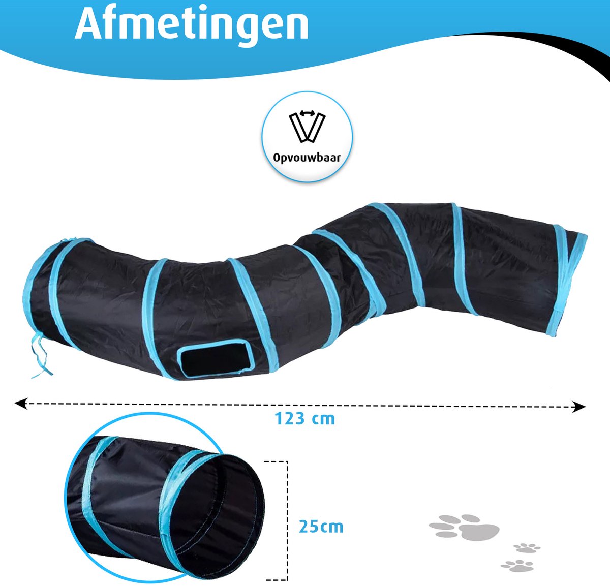 Kattentunnel - Kronkel - Konijnentunnel - Speeltunnel - Kattenspeelgoed - Kattenspeeltjes - Kruiptunnel — afbeelding 8
