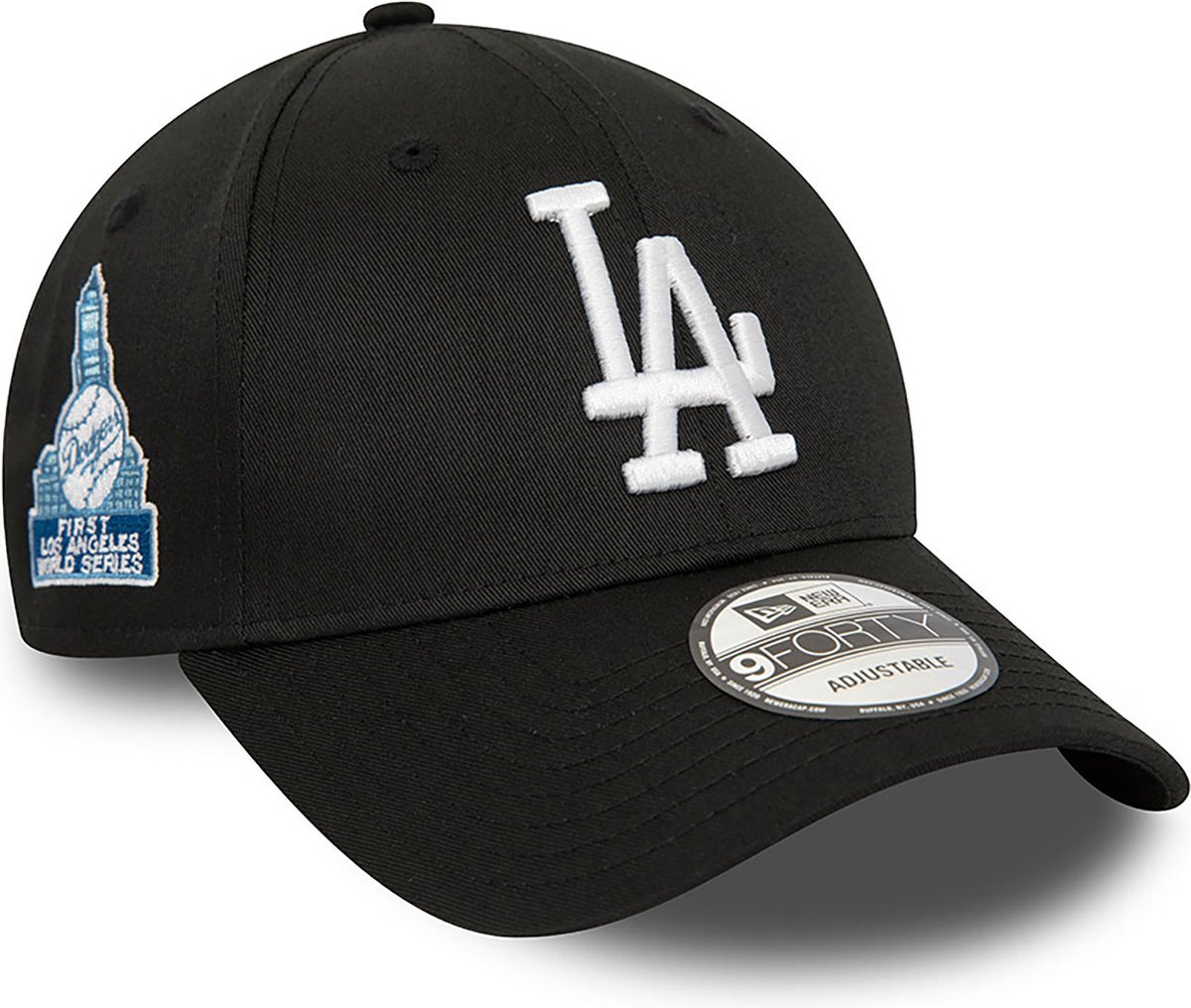 LA Dodgers World Series Patch Black 9FORTY Adjustable Cap
