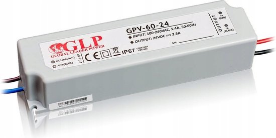 Transformateur GLP IP67 étanche - 24V DC - 60W