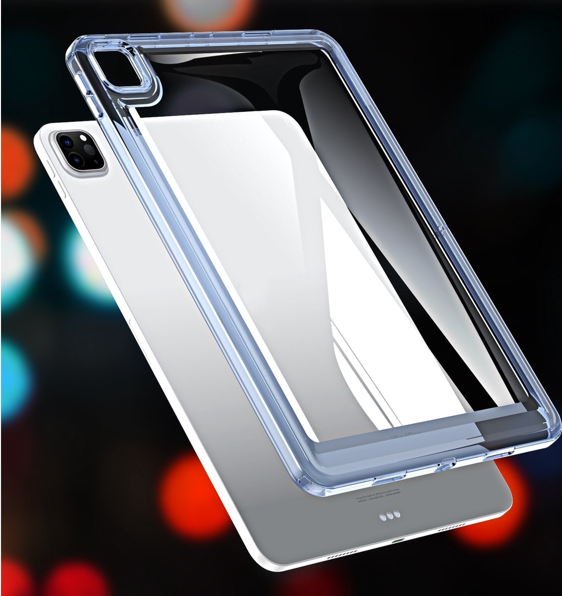 Mobigear Tablethoes geschikt voor Apple iPad Pro 11 Inch (2020) Hardcase Backcover | Mobigear Crystal | iPad Pro 11 Inch (2020) Case | Back Cover - Transparant / Blauw