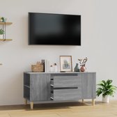 The Living Store Meuble TV Scandinave Chêne Sonoma Grijs - 102x44,5x50 cm