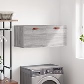 The Living Store Wandkast - Meubels - Decoratieve opbergruimte - 80 x 36.5 x 35 cm - Grijs Sonoma eiken - Montage vereist