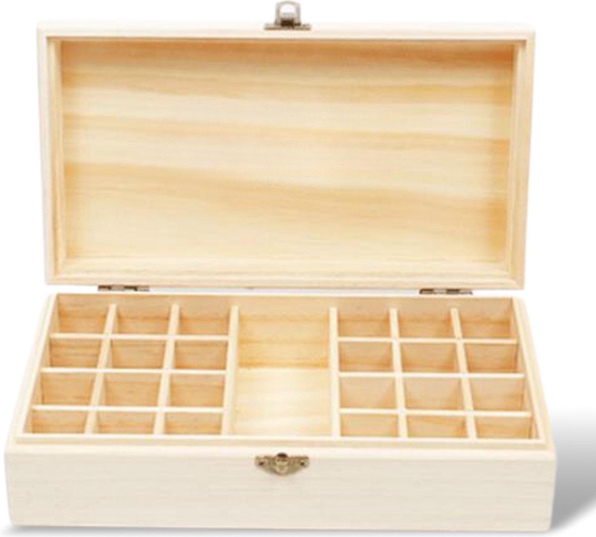 Goedkoopste Etherische olie opbergdoos - opbergkist - aromatherapie - oliefles - opbergen - hout - 24 1 vakken