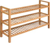 vidaXL à chaussures avec 2 étagères 100x27x40 cm Bois de eikenhout massif